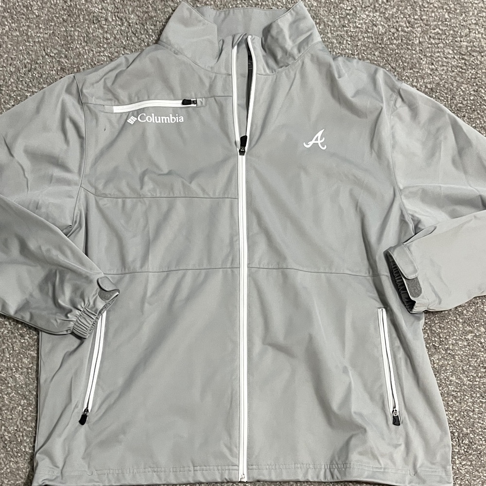 Columbia Light Gray Atlanta Braves Windbreaker Jacket